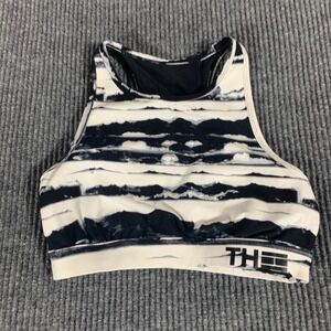 Tommy Hilfiger Sports Bra Womens S Black Gray Padded Stretch Yoga Gym Workout